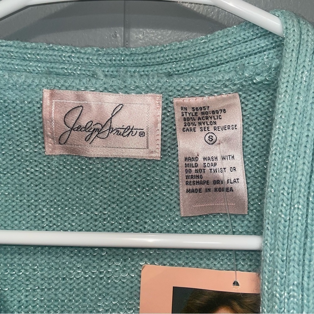 Jaclyn Smith 80s NWT Deadstock Embroidered Blue Sweater Size Small - Picture 4 of 8